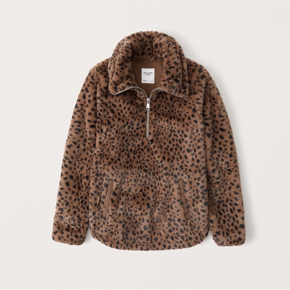 Abercrombie and Ficth Half Zip Animal Print Sweater - Picture 1 of 5